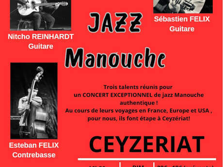 Trio jazz manouche : Nitcho REINHARDT, Sébastien et Esteban FELIX