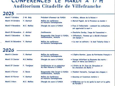 Conférence UVIA : les Mardis de la Citadelle