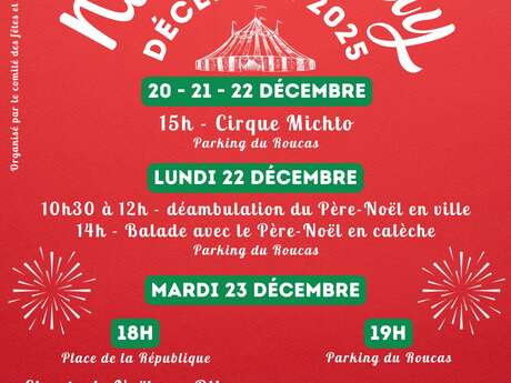 Animations de Noël et feu d'artifice