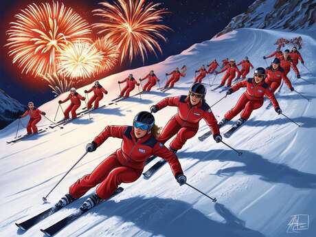 Torchlight descent to the Cernix and fireworks display