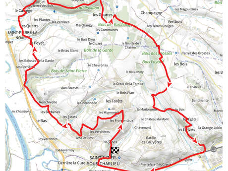 Itinéraire VTT : circuit 9 rouge, base Charlieu