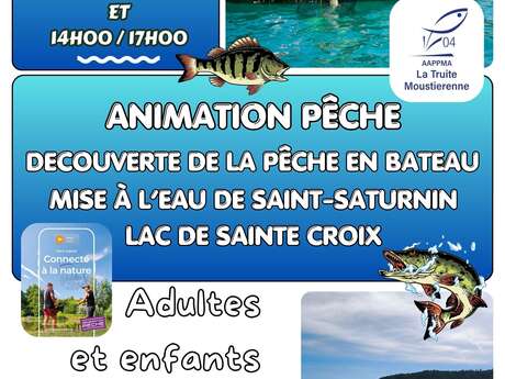 Animations découverte de la pêche au carnassiers en bateaux au lac de Sainte-croix