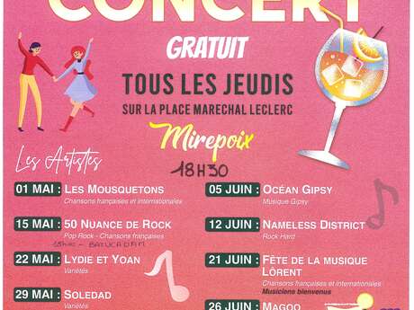 Concerts Mai et Juin