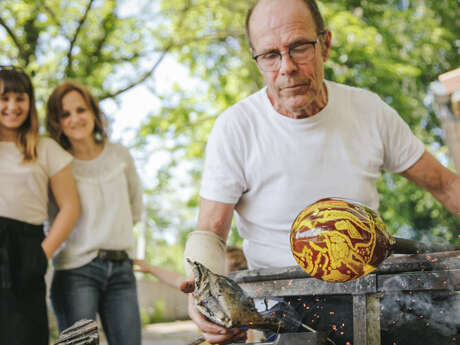 Visite de l'atelier du souffleur de verre