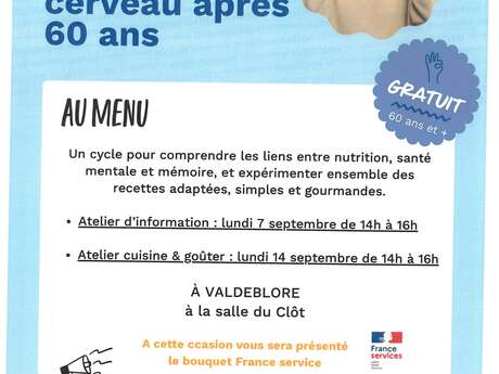 Atelier Nutrition du cerveau après 60 ans à la Médiathèque de Valdeblore