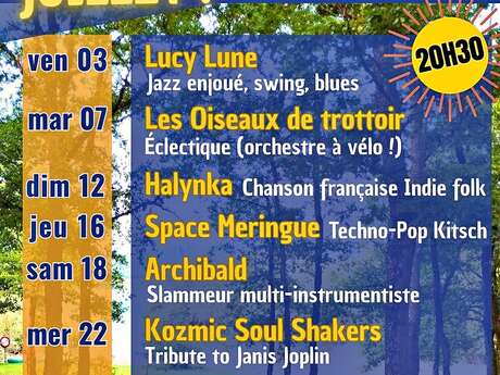 Les soirées concerts de juillet!