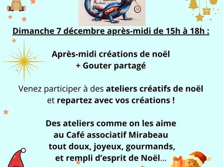 Ateliers créatifs et goûter de Noël  du café associatif de Mirabeau