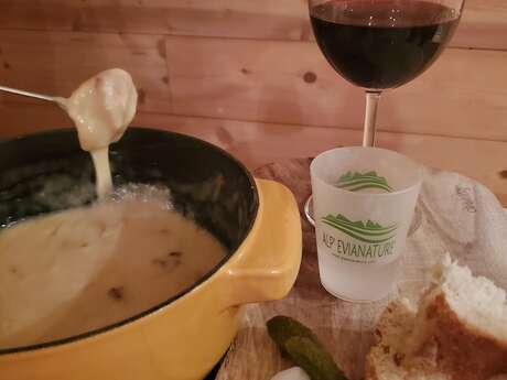 Fondue-sneeuwschoenwandelen