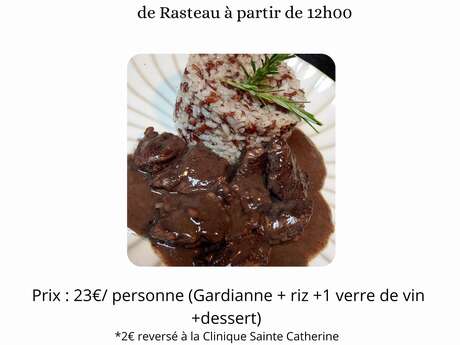 Repas Gardiane de Rasteau - Pink October in Rasteau
