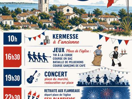 Feu d'artifice du 14 Juillet à Loix
