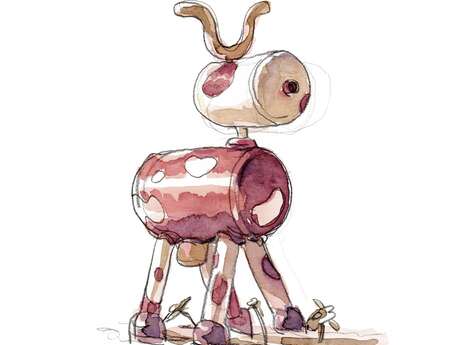 Art vache : sculpture "La Vache Cartoon"