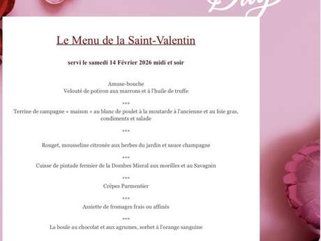 Menu de la Saint-Valentin - Restaurant Chez La Mère Bouvier