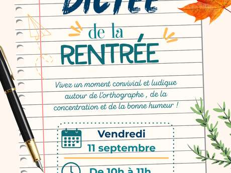 Dictée de la rentrée - Médiathèque de Valdeblore