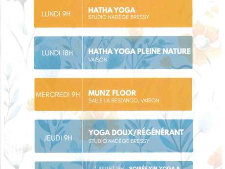 Summer schedule – Nadège Bressy