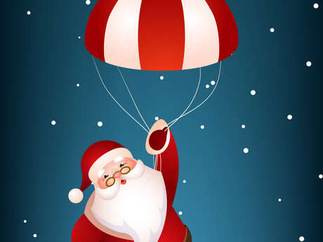 Laragne fête Noël : arrivée du Père Noël par les airs