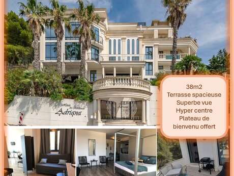 Grand Studio terrasse vue mer/village