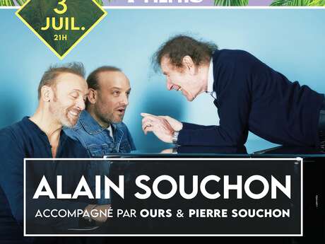 Alain Souchon accompagné de Ours et de Pierre Souchon.