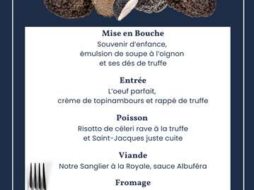 Menu truffe de l'Hostellerie du Château des Fines Roches