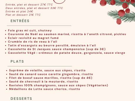 Menu à emporter : Noël et réveillon de la Saint Sylvestre Chez Nono by Fleur de Sel