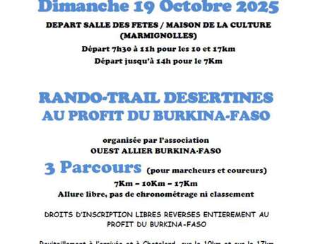 Rando-trail au profit du Burkina Faso