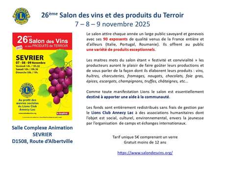 Salon des Vins et Produits du Terroir