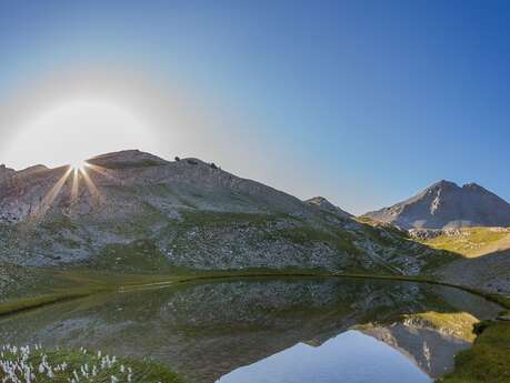 Cols et Lacs de l'Encombrette - Panorama du Lac d'Allos