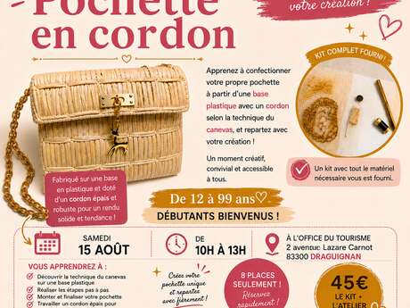 Atelier créatif : Pochette en plastique canevas
