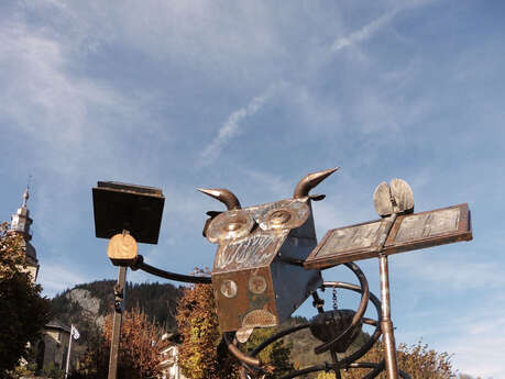 Art vache : sculpture "La vache technique"