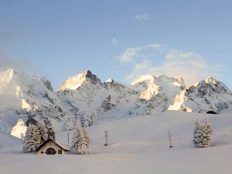 Le jardin Alpin en raquettes