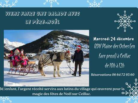 Balade en traineau équin avec le père Noël