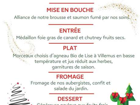 Repas de Noël à l'Auberge du Grand Réal à La Bastidonne