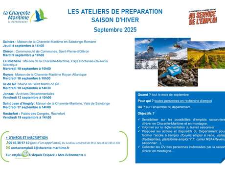 Atelier de préparation Emplois Saisonniers