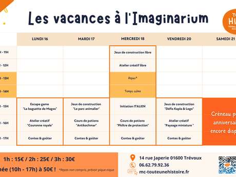 Les vacances à l'Imaginarium