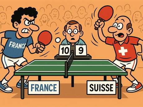 France/Switzerland ping-pong and pétanque tournament