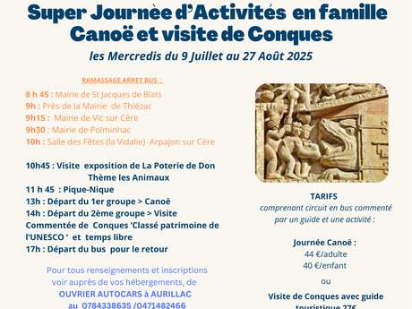 Super journée d'activités en famille - canoë ou visite de Conques