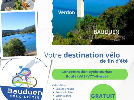 Concentration de fin d'été à vélo avec Bauduen Vélo Loisir