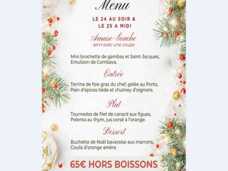 Menu Réveillon Noël au Casino Terrazur