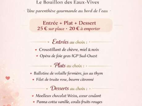 Menu de la Saint-Valentin