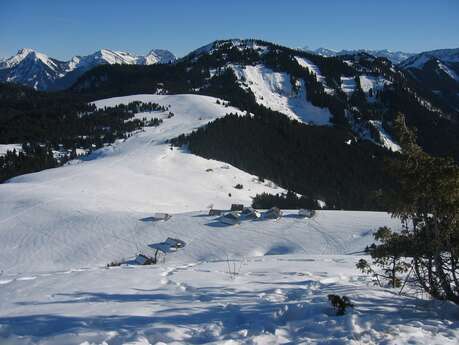 Schneeschuh-Route " l'Alpage de Tré-le-Saix" (Die Alm von Tré-le-Saix)