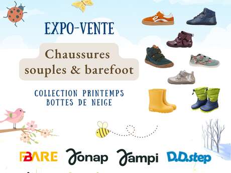 Esposizione e vendita di scarpe a piedi nudi