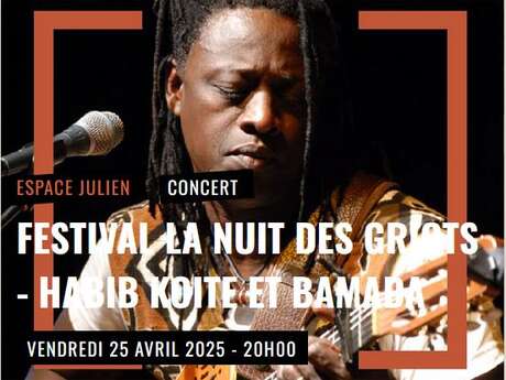 Festival la nuit des griots - Habib Koite et Bamada Le 25 avr 2025