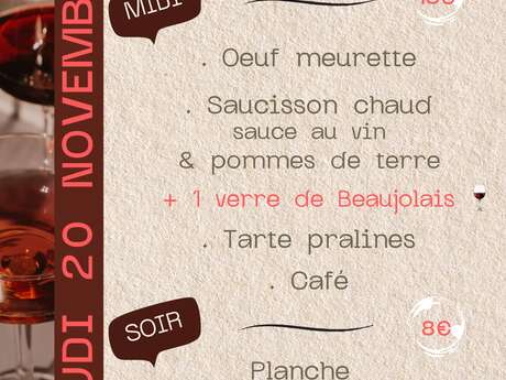 Menu "Beaujolais Nouveau" au Templier