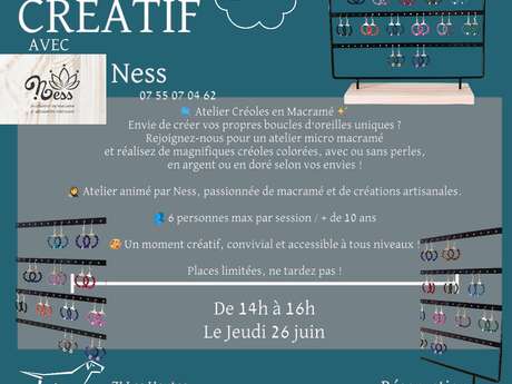 Atelier créatif - Boucles d'oreilles en Macramé