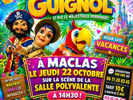 Guignol Rhône Alpes et Rio le majestueux perroquet