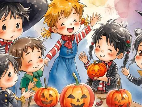 I bambini festeggiano Halloween