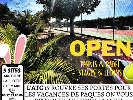Clases y cursos de tenis en el club Atlantique Tennis de La Flotte
