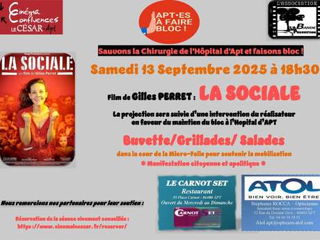 Soirée ciné/débat : "Sauvons la chirurgie de l'Hôpital d'Apt et faisons  bloc !