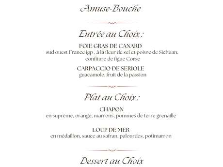 Menu du jour de l'an - Le Central