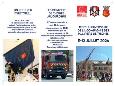 190ème anniversaire de la compagnie des Pompiers