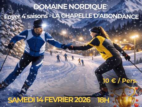 Relais à l'américaine - Course de ski de fond en nocturne